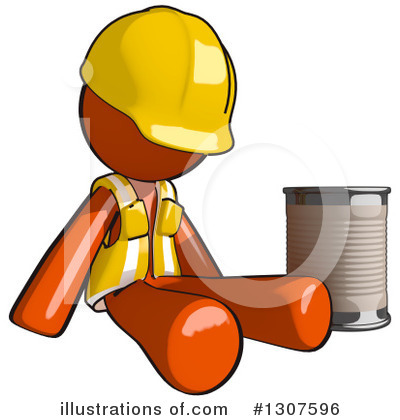 Royalty-Free (RF) Contractor Orange Man Clipart Illustration by Leo Blanchette - Stock Sample #1307596