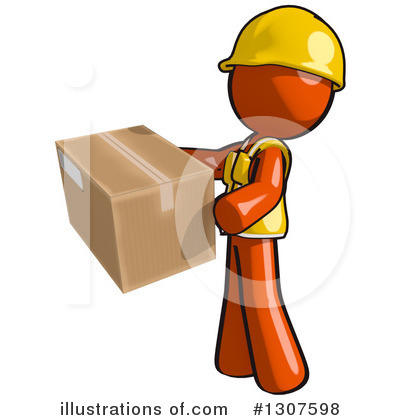 Royalty-Free (RF) Contractor Orange Man Clipart Illustration by Leo Blanchette - Stock Sample #1307598