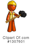 Contractor Orange Man Clipart #1307601 by Leo Blanchette