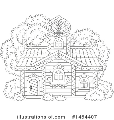 Royalty-Free (RF) Cottage Clipart Illustration by Alex Bannykh - Stock Sample #1454407