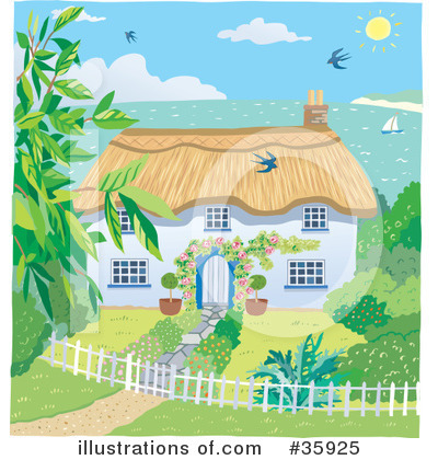 Royalty-Free (RF) Cottage Clipart Illustration by Lisa Arts - Stock Sample #35925