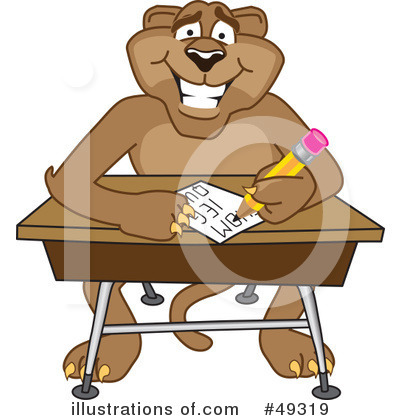 Royalty-Free (RF) Cougar Mascot Clipart Illustration by Mascot Junction - Stock Sample #49319