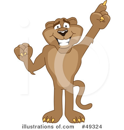 Royalty-Free (RF) Cougar Mascot Clipart Illustration by Mascot Junction - Stock Sample #49324