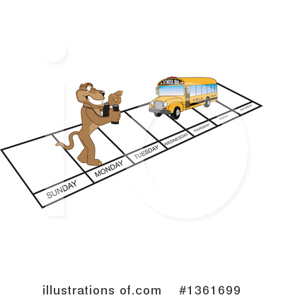 Royalty-Free (RF) Cougar School Mascot Clipart Illustration by Mascot Junction - Stock Sample #1361699