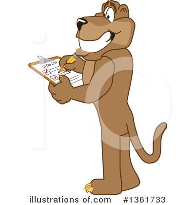 Royalty-Free (RF) Cougar School Mascot Clipart Illustration by Mascot Junction - Stock Sample #1361733