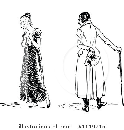 Royalty-Free (RF) Couple Clipart Illustration by Prawny Vintage - Stock Sample #1119715