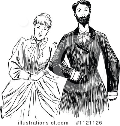 Royalty-Free (RF) Couple Clipart Illustration by Prawny Vintage - Stock Sample #1121126
