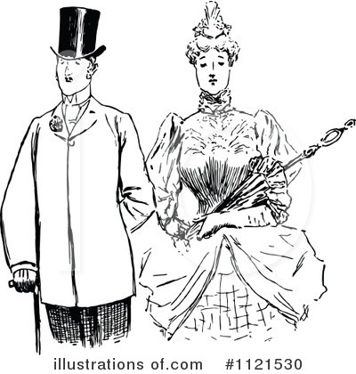 Royalty-Free (RF) Couple Clipart Illustration by Prawny Vintage - Stock Sample #1121530