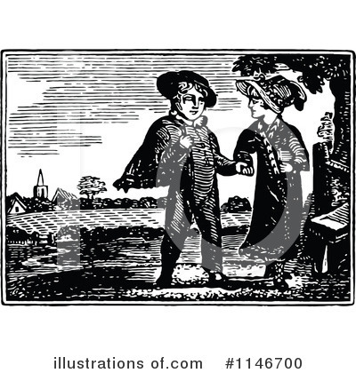 Royalty-Free (RF) Couple Clipart Illustration by Prawny Vintage - Stock Sample #1146700