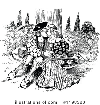Royalty-Free (RF) Couple Clipart Illustration by Prawny Vintage - Stock Sample #1198320