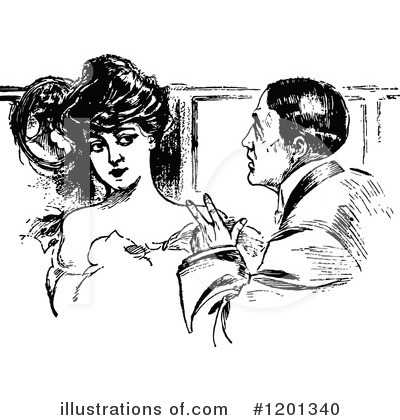 Royalty-Free (RF) Couple Clipart Illustration by Prawny Vintage - Stock Sample #1201340