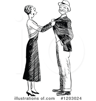Royalty-Free (RF) Couple Clipart Illustration by Prawny Vintage - Stock Sample #1203024
