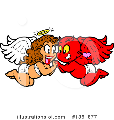 Royalty-Free (RF) Couple Clipart Illustration by Clip Art Mascots - Stock Sample #1361877