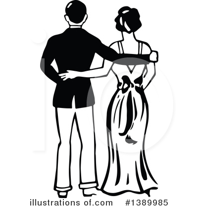Royalty-Free (RF) Couple Clipart Illustration by Prawny Vintage - Stock Sample #1389985