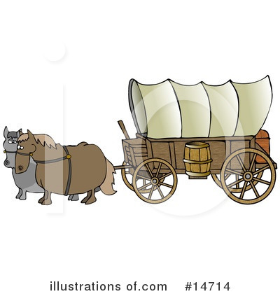 Royalty-Free (RF) Covered Wagon Clipart Illustration by djart - Stock Sample #14714