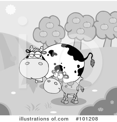 Royalty-Free (RF) Cow Clipart Illustration by Hit Toon - Stock Sample #101208