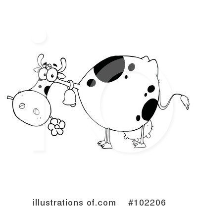 Royalty-Free (RF) Cow Clipart Illustration by Hit Toon - Stock Sample #102206