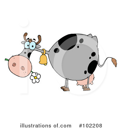 Royalty-Free (RF) Cow Clipart Illustration by Hit Toon - Stock Sample #102208