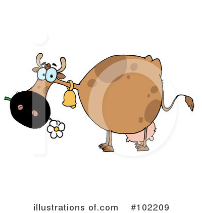 Royalty-Free (RF) Cow Clipart Illustration by Hit Toon - Stock Sample #102209