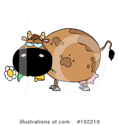 Royalty-Free (RF) Cow Clipart Illustration by Hit Toon - Stock Sample #102210