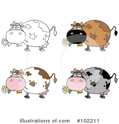 Royalty-Free (RF) Cow Clipart Illustration by Hit Toon - Stock Sample #102211