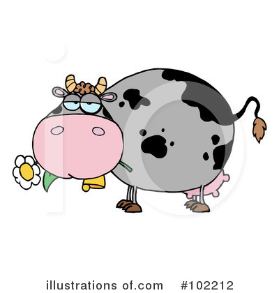 Royalty-Free (RF) Cow Clipart Illustration by Hit Toon - Stock Sample #102212