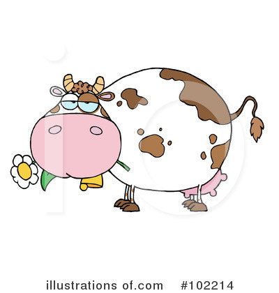 Royalty-Free (RF) Cow Clipart Illustration by Hit Toon - Stock Sample #102214