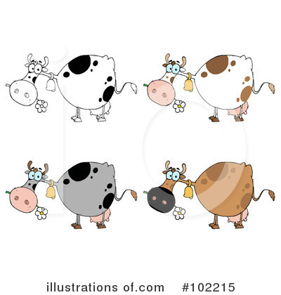 Royalty-Free (RF) Cow Clipart Illustration by Hit Toon - Stock Sample #102215