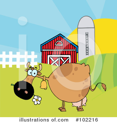 Royalty-Free (RF) Cow Clipart Illustration by Hit Toon - Stock Sample #102216