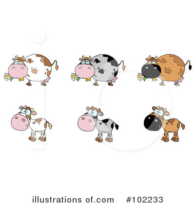 Royalty-Free (RF) Cow Clipart Illustration by Hit Toon - Stock Sample #102233