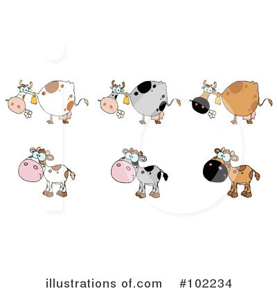 Royalty-Free (RF) Cow Clipart Illustration by Hit Toon - Stock Sample #102234