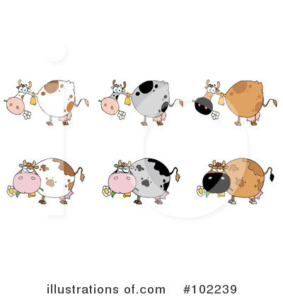 Royalty-Free (RF) Cow Clipart Illustration by Hit Toon - Stock Sample #102239