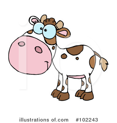 Royalty-Free (RF) Cow Clipart Illustration by Hit Toon - Stock Sample #102243