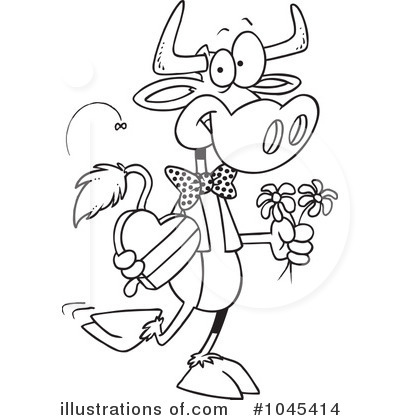 Royalty-Free (RF) Cow Clipart Illustration by toonaday - Stock Sample #1045414