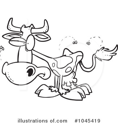 Royalty-Free (RF) Cow Clipart Illustration by toonaday - Stock Sample #1045419