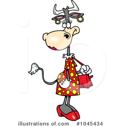 Royalty-Free (RF) Cow Clipart Illustration by toonaday - Stock Sample #1045434