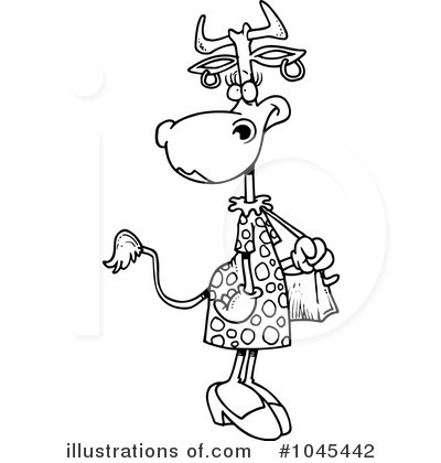Royalty-Free (RF) Cow Clipart Illustration by toonaday - Stock Sample #1045442