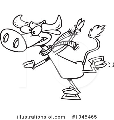Royalty-Free (RF) Cow Clipart Illustration by toonaday - Stock Sample #1045465