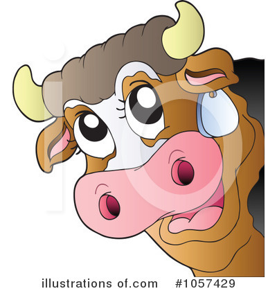 Royalty-Free (RF) Cow Clipart Illustration by visekart - Stock Sample #1057429