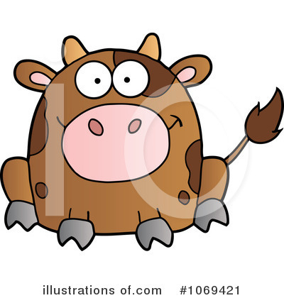 Royalty-Free (RF) Cow Clipart Illustration by Hit Toon - Stock Sample #1069421