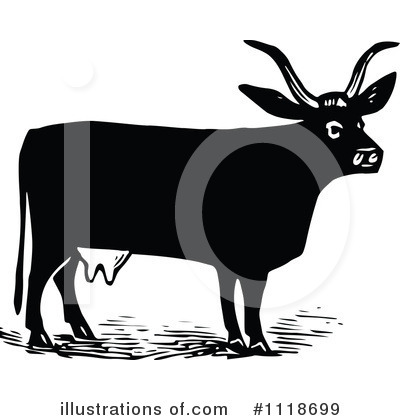 Royalty-Free (RF) Cow Clipart Illustration by Prawny Vintage - Stock Sample #1118699