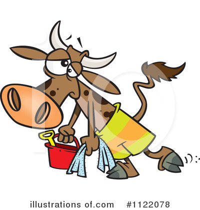 Royalty-Free (RF) Cow Clipart Illustration by toonaday - Stock Sample #1122078