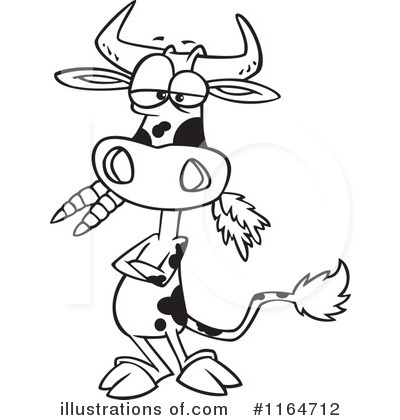 Royalty-Free (RF) Cow Clipart Illustration by toonaday - Stock Sample #1164712