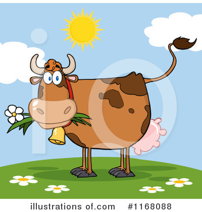 Royalty-Free (RF) Cow Clipart Illustration by Hit Toon - Stock Sample #1168088