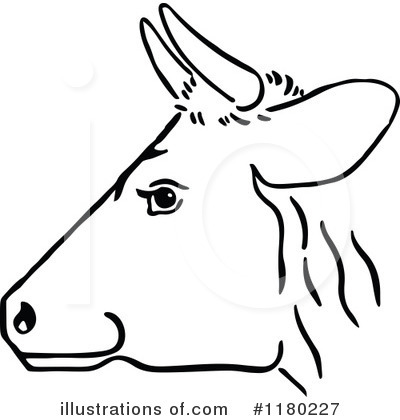 Royalty-Free (RF) Cow Clipart Illustration by Prawny Vintage - Stock Sample #1180227