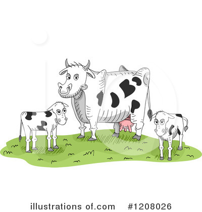 Royalty-Free (RF) Cow Clipart Illustration by BNP Design Studio - Stock Sample #1208026