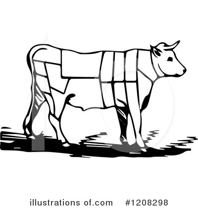 Royalty-Free (RF) Cow Clipart Illustration by Picsburg - Stock Sample #1208298