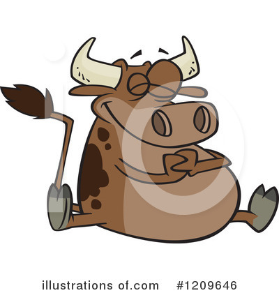 Royalty-Free (RF) Cow Clipart Illustration by toonaday - Stock Sample #1209646