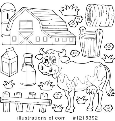 Royalty-Free (RF) Cow Clipart Illustration by visekart - Stock Sample #1216392