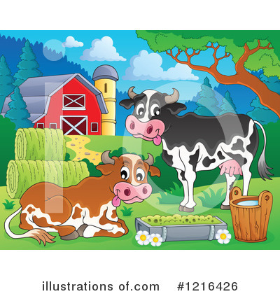 Royalty-Free (RF) Cow Clipart Illustration by visekart - Stock Sample #1216426